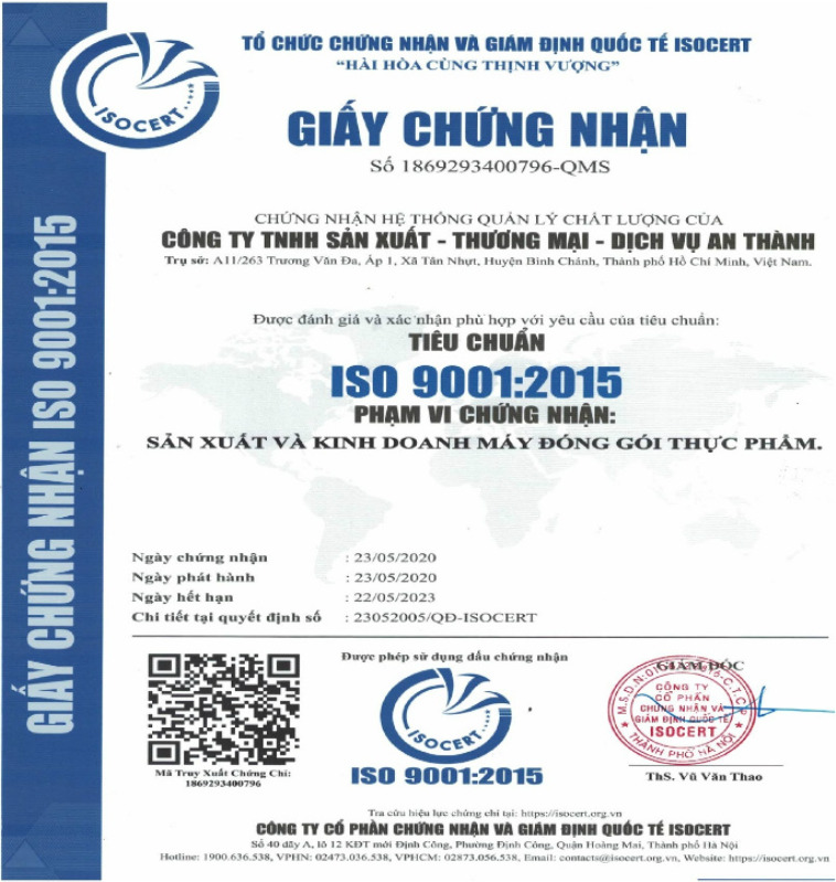Chứng nhận ISO 9001:2015