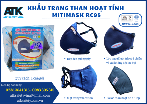 Khẩu trang than hoạt tính MitiMask RC95