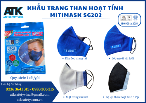 Khẩu trang than hoạt tính MitiMask SG202