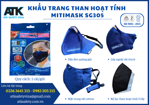 Khẩu trang than hoạt tính MitiMask SG305