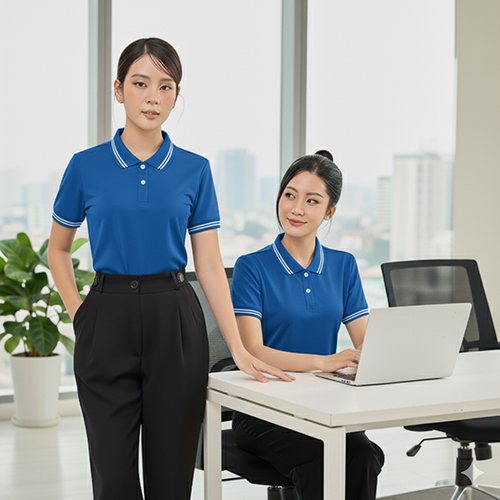 Áo thun đồng phục xanh bích