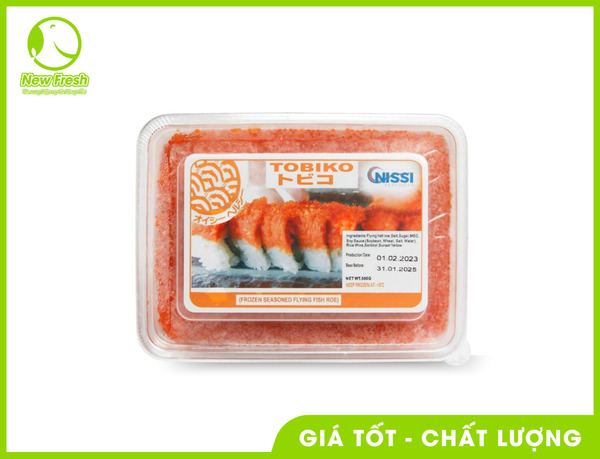 Trứng cá chuồn Tobiko cam đông lạnh - New Fresh - Thực Phẩm Nhập Khẩu New Fresh Foods - Công Ty TNHH New Fresh Foods
