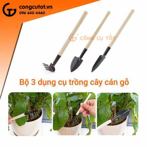 Bộ ba dụng cụ trông cây cán gỗ - Dụng Cụ Cầm Tay Công Cụ Tốt - Công Ty Cổ Phần Công Cụ Tốt