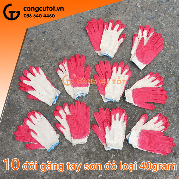 Bịch 10 đôi găng tay đỏ sơn 40gr - Dụng Cụ Cầm Tay Công Cụ Tốt - Công Ty Cổ Phần Công Cụ Tốt