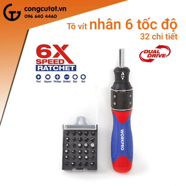 Bộ tô vít 32 chi tiết Workpro W021407 - Dụng Cụ Cầm Tay Công Cụ Tốt - Công Ty Cổ Phần Công Cụ Tốt