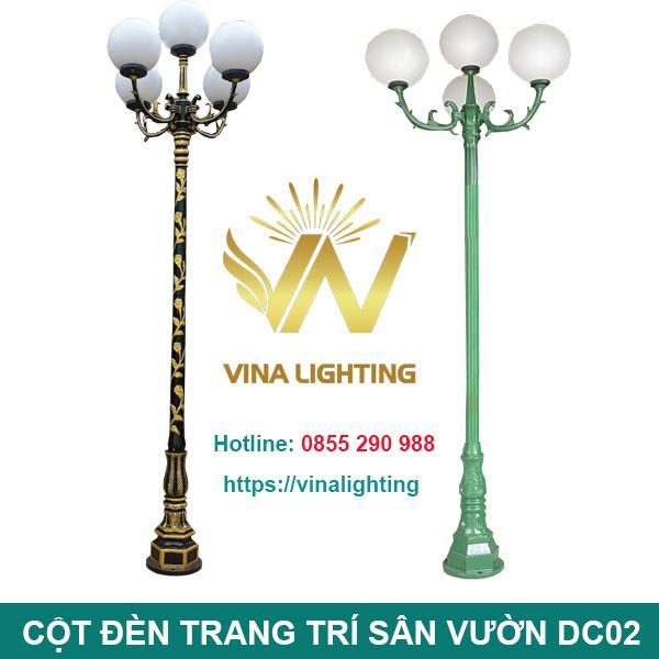 Cột đèn trang trí sân vườn DC02 - Thiết Bị Chiếu Sáng Vina Lighting - Công Ty TNHH Thiết Bị Điện Và Chiếu Sáng Đô Thị Vina Lighting
