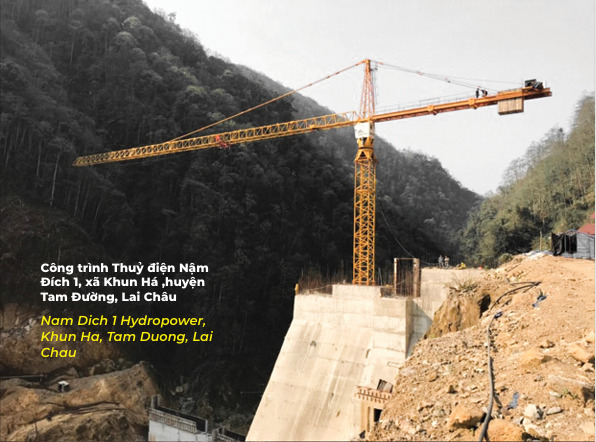 Công trình Thủy điện Nậm Đích 1 - Khun Há - Lai Châu - Cẩu Tháp HB - Công Ty Cổ Phần Xây Dựng Và Cơ Khí Dịch Vụ Thương Mại HB