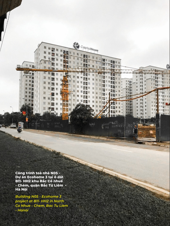 Công trình Tòa nhà N05 - Ecohome 3 - Ô đất B11 - HH2 - Chèm - Hà Nội - Cẩu Tháp HB - Công Ty Cổ Phần Xây Dựng Và Cơ Khí Dịch Vụ Thương Mại HB