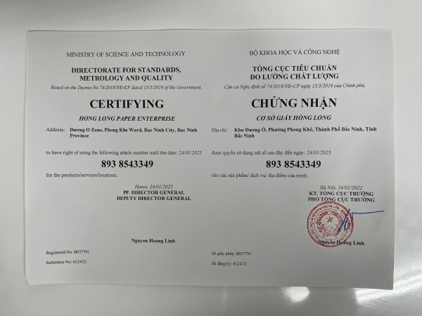 Chứng nhận tiêu chuẩn đo lường chất lượng