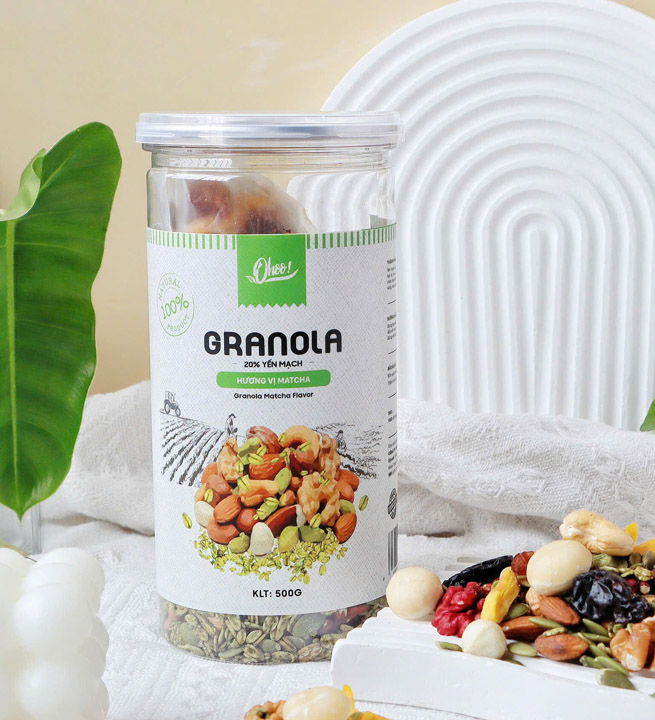Granola 20% Yến Mạch Vị Matcha 500g