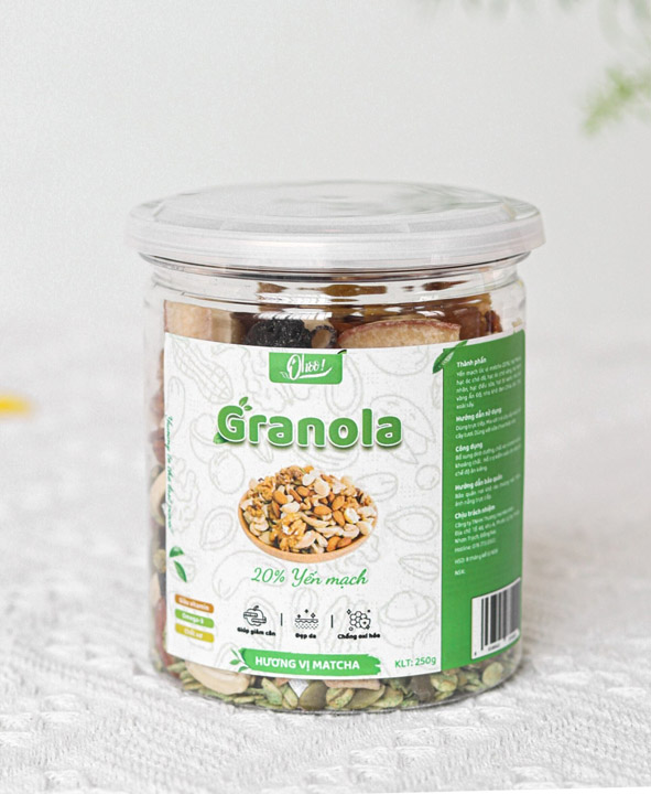 Granola 20% Yến Mạch Vị Matcha 250g