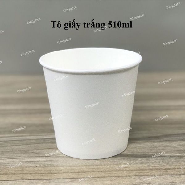Tô giấy 500ml trắng 1PE