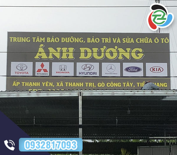 Bảng hiệu quảng cáo bảo dưỡng xe Ánh Dương