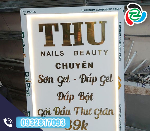 Biển quảng cáo đèn Led Thu Nail Beauty