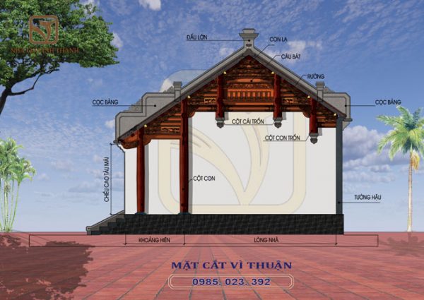 Mẫu nhà gỗ 3 gian 12 cột - Nhà Gỗ Vĩnh Thành - Công Ty TNHH Kiến Trúc Vĩnh Thành