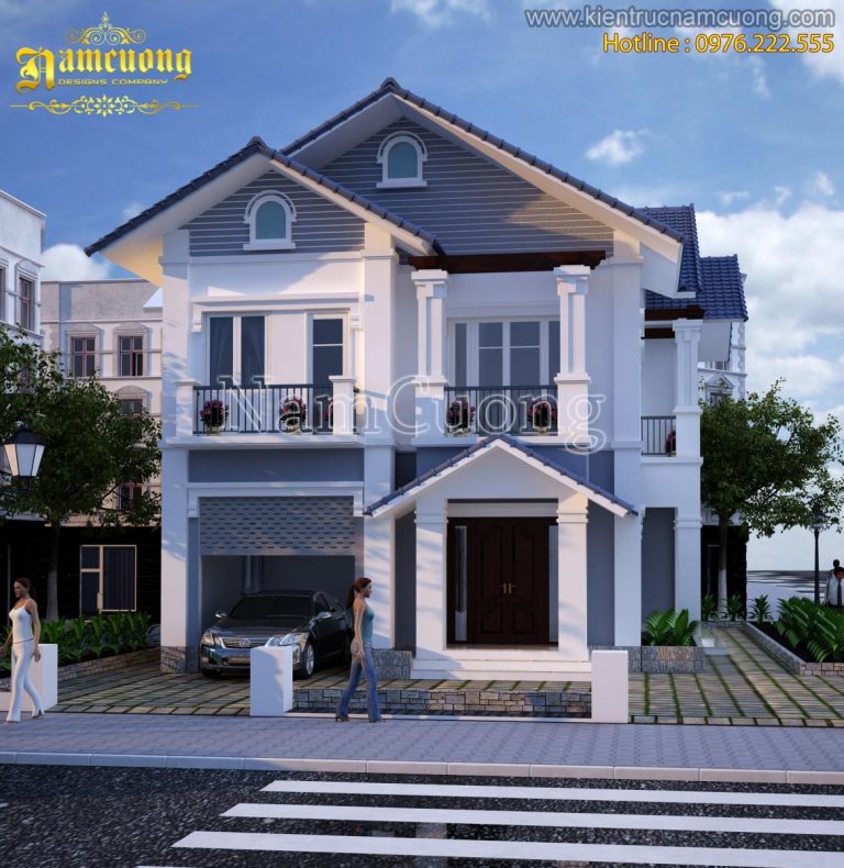Thiết kế biệt thự 2 tầng mái Nhật