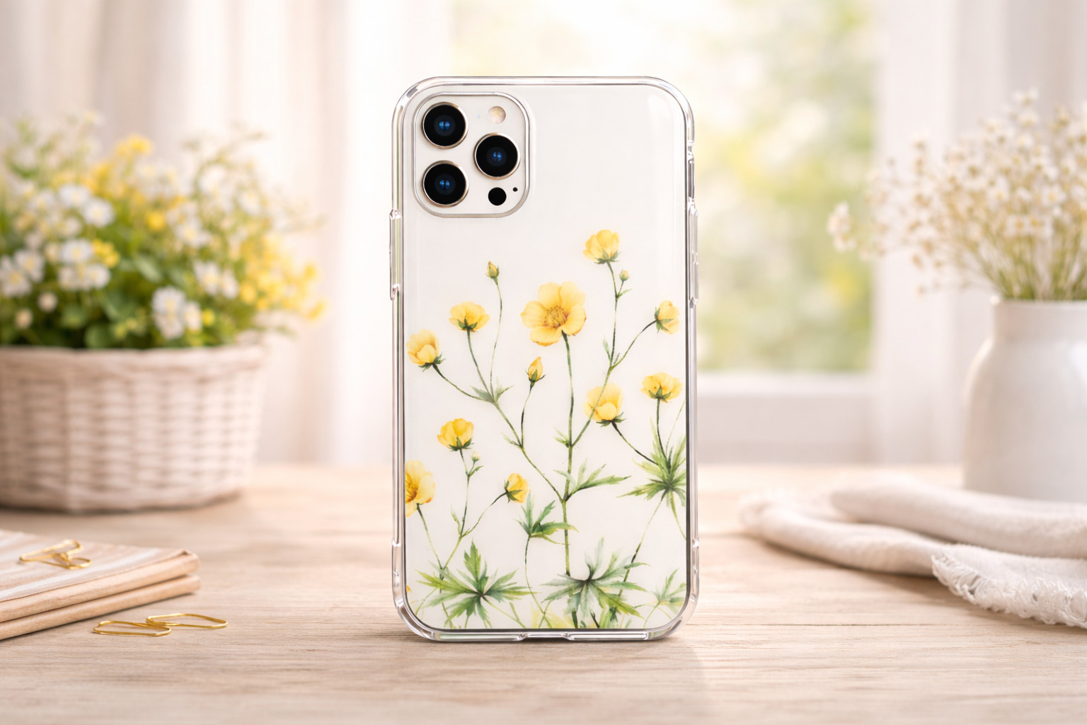 Ốp lưng hoa vàng Vintage nhẹ nhàng