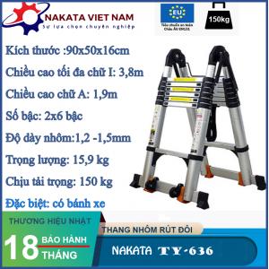Thang nhôm rút đôi chữ A - Công Ty TNHH Thiết Bị Kim Khí Nakata Việt Nam