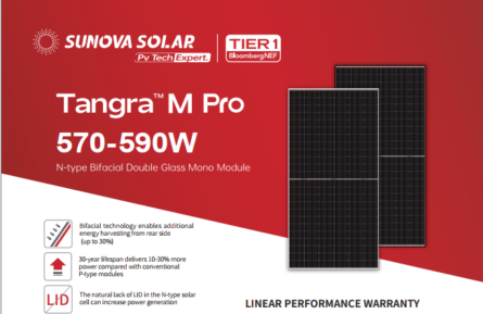 Tấm pin Ntype Thornova Sunova 590wp 2 mặt kính - Quỳnh An Solar - Công Ty TNHH Xây Dựng Và Công Nghệ Quỳnh An