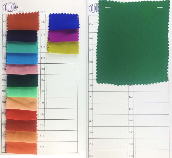 Các màu vải tằm ý - Vải Lê Dương  - Công Ty TNHH Sản Xuất Thương Mại Dệt May Lê Dương