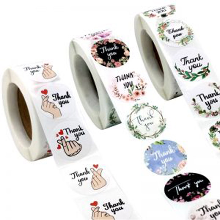 Tem nhãn decal logo thank you