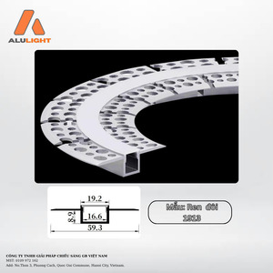 Máng Nhôm LED Profile Uốn Cong Âm Trần Viền Rộng