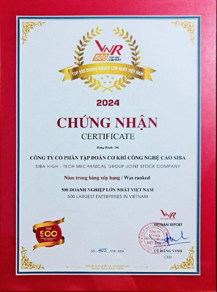 Top 500 doanh nghiệp lớn nhất Việt Nam 2024 - Tủ Bảng Điện SIBA - Công Ty Cổ Phần Tập Đoàn Cơ Khí Công Nghệ Cao SIBA