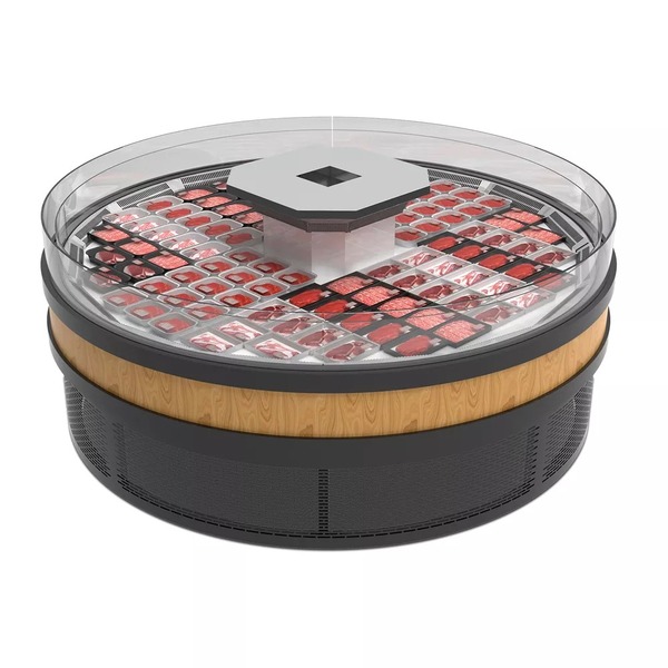 Tủ mát hình tròn trưng bày thịt cá tươi sống - Tủ Bảng Điện SIBA - Công Ty Cổ Phần Tập Đoàn Cơ Khí Công Nghệ Cao SIBA