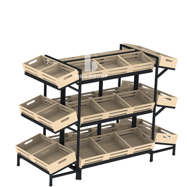 Kệ trưng bày rau củ, trái cây áp tường - Tủ Sắt Văn Phòng SIBA - Công Ty Cổ Phần Tập Đoàn Cơ Khí Công Nghệ Cao SIBA