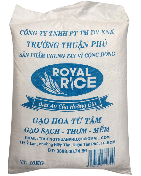Gạo hoa từ tâm 10kg - Gạo Hoàng Gia - Công Ty TNHH Sản Xuất XNK Lương Thực Trường Thuận Phú