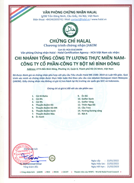 Chứng nhận HALAL