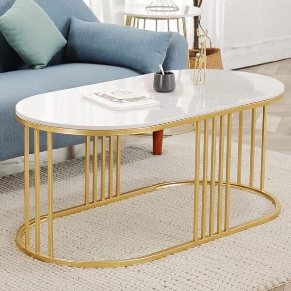 Bàn Sofa Oval mặt đá
