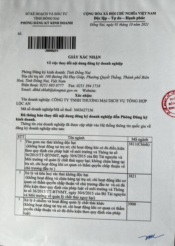 Giấy đăng ký kinh doanh