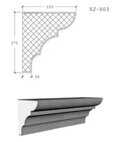 Phào chỉ bê tông nhẹ EPS YJ-003 - Phào Chỉ Renewal Green - Công Ty TNHH Vật Liệu Tái Tạo Năng Lượng Xanh