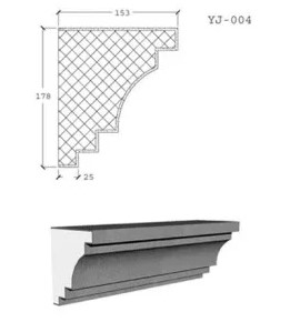 Phào chỉ bê tông nhẹ EPS YJ-004 - Phào Chỉ Renewal Green - Công Ty TNHH Vật Liệu Tái Tạo Năng Lượng Xanh