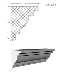 Phào chỉ bê tông nhẹ EPS YJ-005 - Phào Chỉ Renewal Green - Công Ty TNHH Vật Liệu Tái Tạo Năng Lượng Xanh