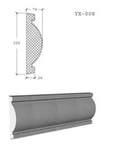 Phào chỉ bê tông nhẹ EPS YX-008 - Phào Chỉ Renewal Green - Công Ty TNHH Vật Liệu Tái Tạo Năng Lượng Xanh