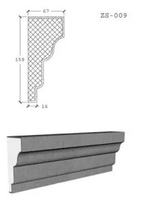 Phào chỉ bê tông nhẹ EPS ZS-009 - Phào Chỉ Renewal Green - Công Ty TNHH Vật Liệu Tái Tạo Năng Lượng Xanh