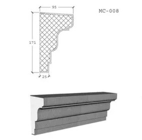 Phào chỉ bê tông nhẹ EPS MC-008 - Phào Chỉ Renewal Green - Công Ty TNHH Vật Liệu Tái Tạo Năng Lượng Xanh