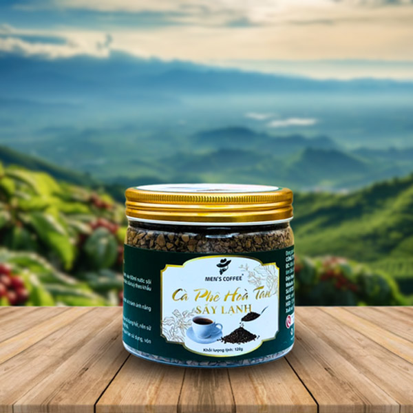 Cà phê hòa tan sấy lạnh Men`s Coffee hộp 120g - Cà Phê Men`s Coffee - Công Ty TNHH Sản Xuất Thương Mại Và Dịch Vụ Bazan Đỏ