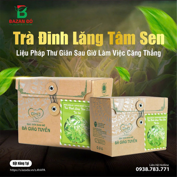 Trà Đinh Lăng Tâm Sen túi lọc Bà Giáo Tuyền - Cà Phê Men`s Coffee - Công Ty TNHH Sản Xuất Thương Mại Và Dịch Vụ Bazan Đỏ