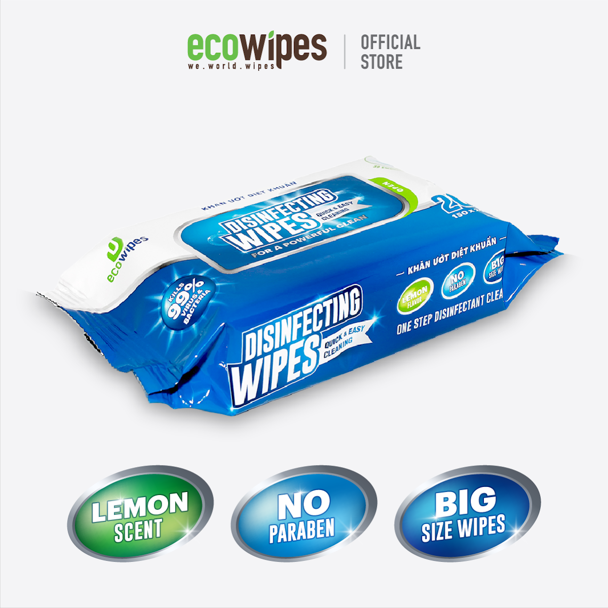 Khăn ướt diệt khuẩn 20 tờ - Khăn Ướt ECO WIPES - Công Ty Cổ Phần ECO WIPES Việt Nam