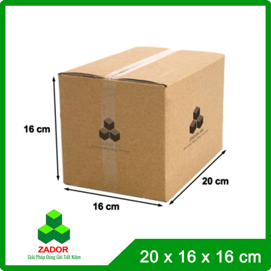 Hộp carton nhỏ 20x16x16 3 lớp - Thùng Carton Zador - Công Ty TNHH Zador