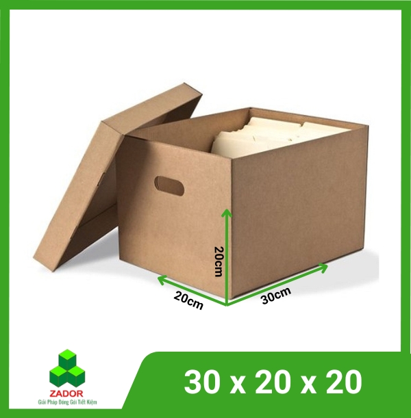 Hộp carton nắp rời 30x20x20 5 lớp - Thùng Carton Zador - Công Ty TNHH Zador