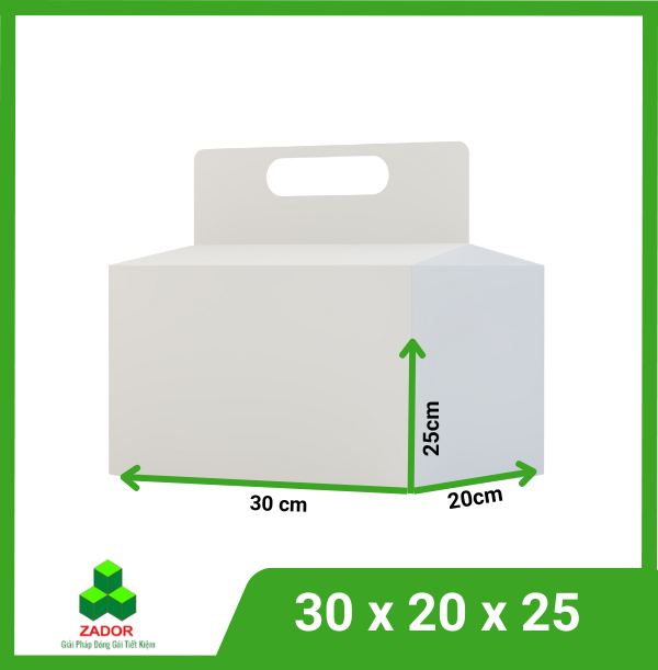 Hộp giấy carton trắng 30x20x25 7 lớp