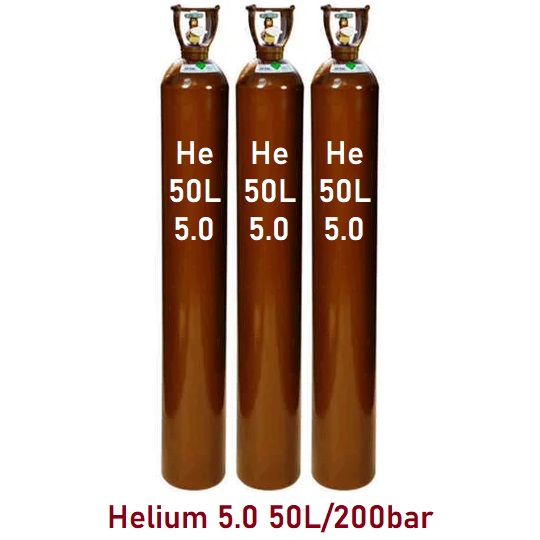 Khí Helium 5.0 purity : >= 99.999% chai 50L