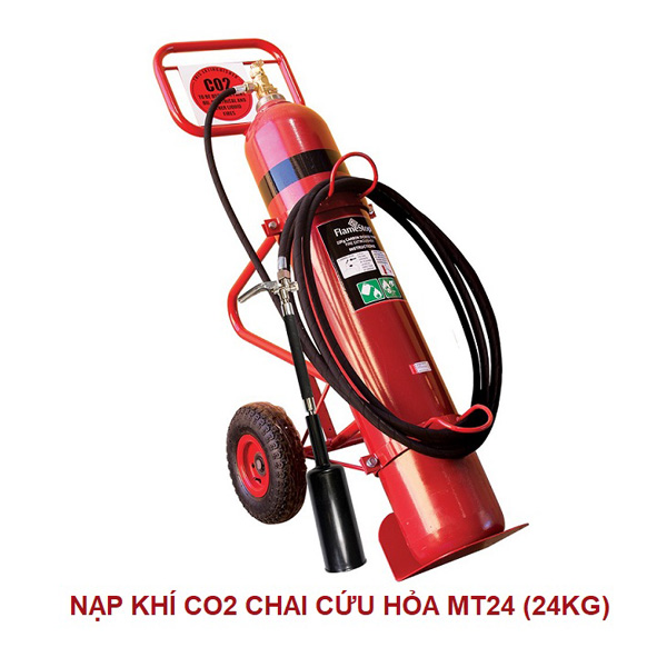Nạp khí CO2 bình chữa cháy có bánh xe MT24 24kg - Khí Công Nghiệp Miền Bắc - Công Ty Cổ Phần Đầu Tư Khí Công Nghiệp Miền Bắc