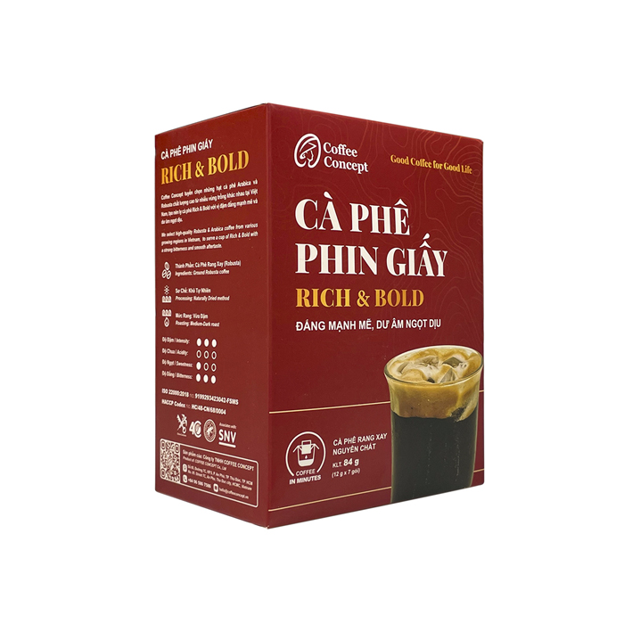 Cà phê phin giấy Rich Bold (hộp 7 gói x 12G) - Cà Phê Coffee Concept - Công Ty TNHH Coffee Concept