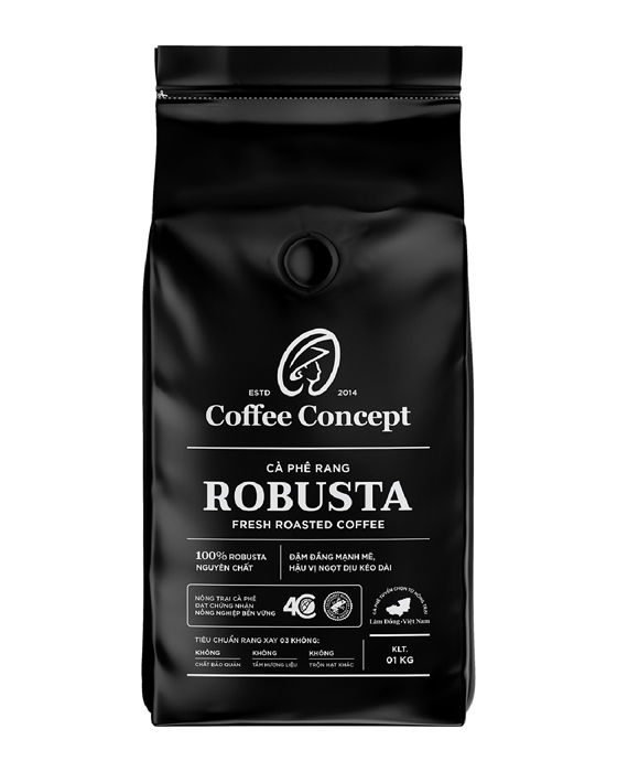 Cà phê rang Robusta (Gói 1000G) - Cà Phê Coffee Concept - Công Ty TNHH Coffee Concept
