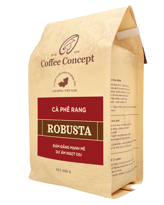 Cà phê rang Robusta (Gói 250G-500G)